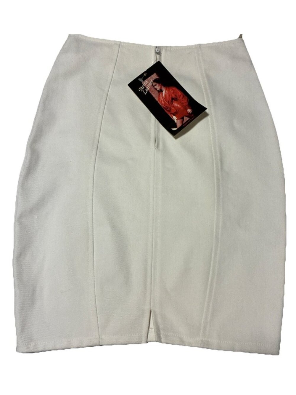 Vintage V-Twin Classic Leather Collection Skirt Womens 8 White Mini New W/Tags